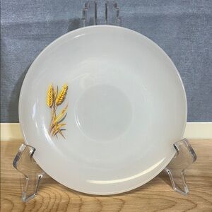 Vintage Fire-King Wheat Pattern Milk Glass 6 inches saucer Anchor Hocking